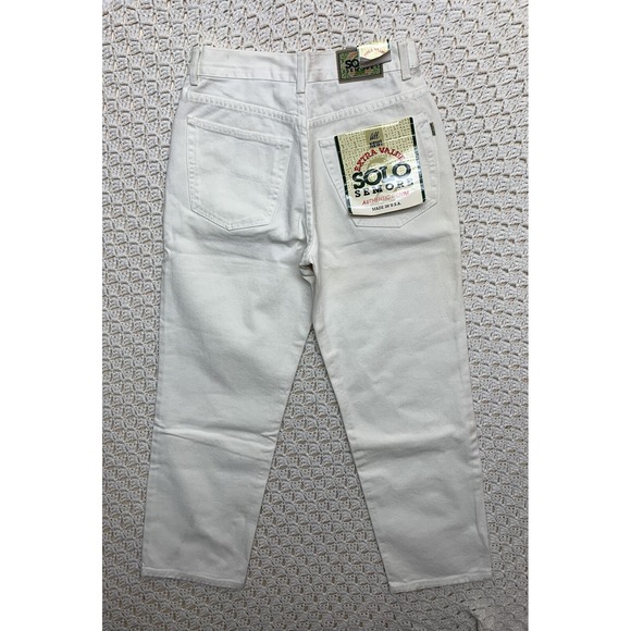 Vtg 90s Solo Semore Jeans Mens Tag 30 Approx 28x28 White Wide Baggy Skater Denim